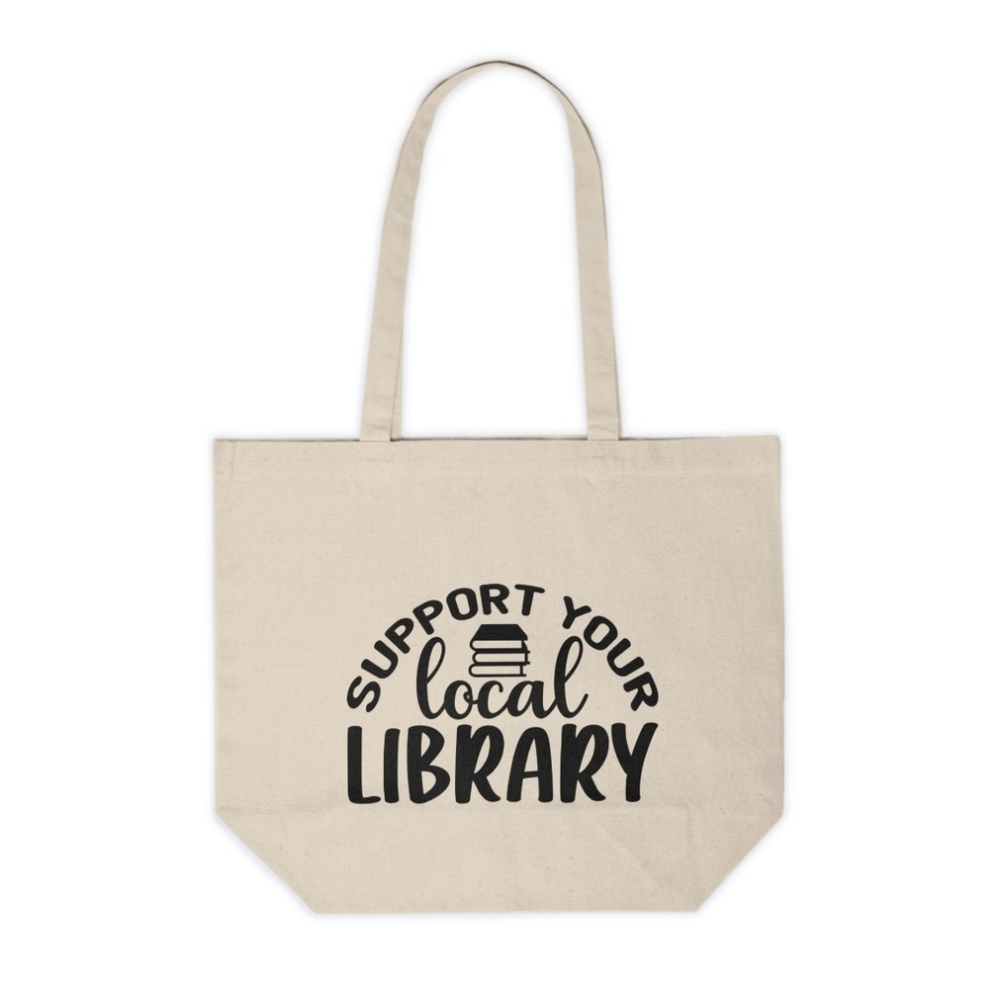 Support Your Local Library Canvas Tote Bag | Book Lover Librarian Gift